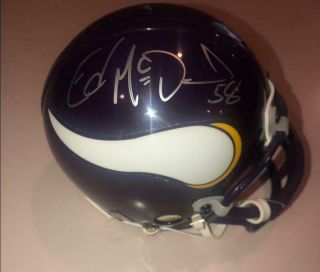 Ed Mcdaniel Minnesota Vikings Signed Autographed Mini Helmet W/