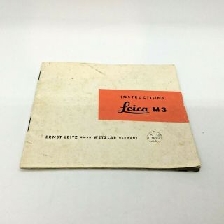 Leica M 3 Vintage Instructions Booklet
