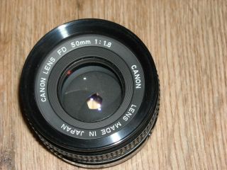 Vintage Canon Camera Lens Fd 50mm 1:1.  8 Canon Slr