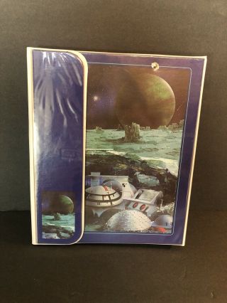 Vintage 80s TRAPPER KEEPER Notebook Mead Data Center Sci - fi Retro Moon Space 2