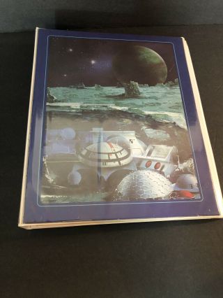 Vintage 80s TRAPPER KEEPER Notebook Mead Data Center Sci - fi Retro Moon Space 3