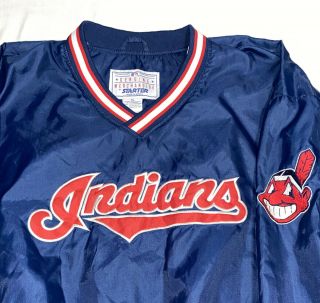 Vintage Cleveland Indians Starter Blue Pullover Windbreaker Men 
