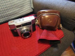 Vintage Agfa Optima Ii S Germany Film Camera W/hard Case & Cloth Strap.