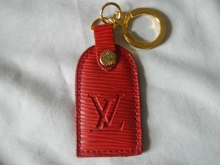 Louis Vuitton - Red Luggage Tag - Key Chain - Vintage? - Made In France