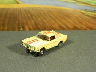 Ho Slot Car Old Vintage Aurora Thunderjet 1960s Mustang Hardtop Yellow/red Lines
