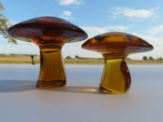 2 Vintage Viking Glass Amber 3 - 1/2 