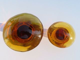 2 Vintage Viking Glass Amber 3 - 1/2 