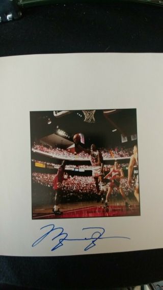 Michael Jordan Signed Book Page 6 X 6.  5 Inches Autograph Pristine Auto Signature