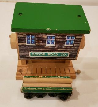 Thomas Wooden Railway Vintage Sodor Log Loader With Logs & Log Car 1996 1994