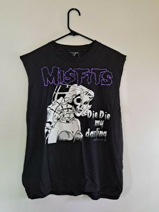 Vintage 1990 Misfits Die Die My Darling Concert Shirt Sleeveless Danzig Rare