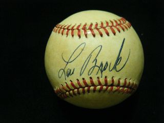 Vintage Lou Brock (d - 2020) Autographed National League Feeney Baseball