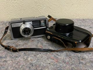 Vintage Kodak Instamatic 500 Camera With Leather Case - Made In Germany