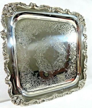 Vintage International Silver Co.  Square Hand Crafted Quality Waiters Tray