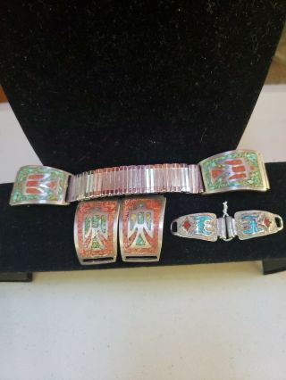 Vintage Sterling And Turquoise Watch Band Jewelry