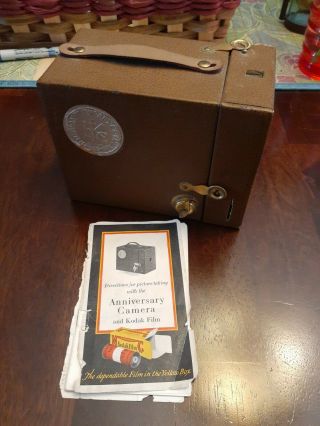 1930 Vintage Kodak 50th Anniversary Brownie Box Camera With Instruction Booklet
