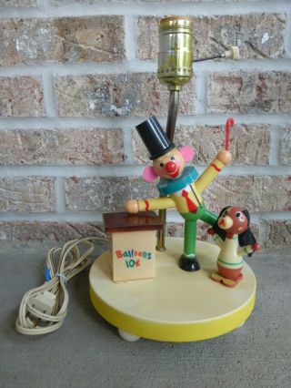 Dolly Toy Co Balloon Vendor Clown Lamp Nursery Kids Vintage 1970’s