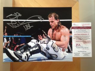 Wwe Shawn Michaels Wrestlemania Signed 8x10 Photo Jsa Witnessed,  Toploader