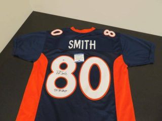 Rod Smith Signed Autographed Broncos Jersey " 2x Sb Champs " Beckett C95