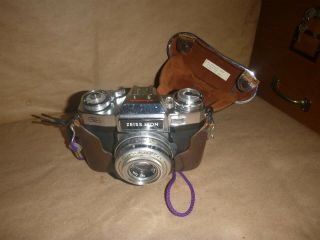Vintage Zeiss Ikon Contaflex Camera Carl Zeiss Tessar Lens 2.  8/50 & Case