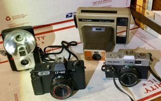 4 Vintage Cameras Brownie,  Lavec,  Kodak Pleaser,  Premier