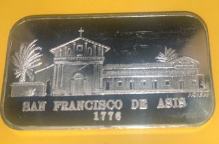 Vintage/hard To Find - 1976 San Francisco De Asis 1 Oz.  999 Fine Silver Bar