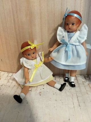 2 Vintage Effanbee Wee Patsy Dolls 5.  5 Inches.