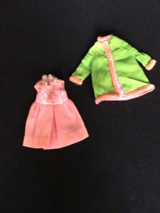 Vintage 1747 Skipper Pink Princess Coat & Dress Outfit Barbie 1970s
