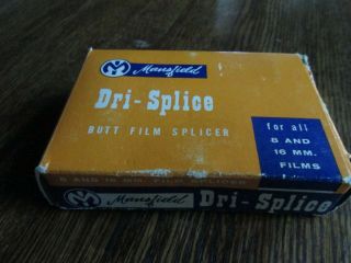 Vintage Mansfield Dri - Splice Butt Film Splicer For 8mm & 16mm Film