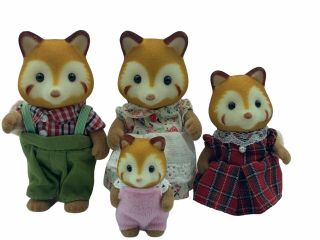 Calico Critters Sylvanian Families Robinsons Red Pandas With Baby Retired Rare