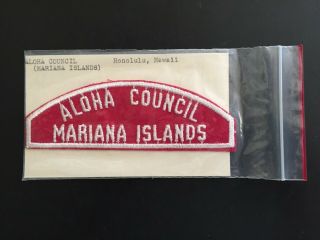 Bsa Boy Scouts Red White Shoulder Aloha Council Mariana Islands Vintage 1970s