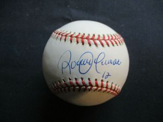 Roberto Alomar Cleveland Indians Auto Signed Rawlings Al Gene Budig Baseball