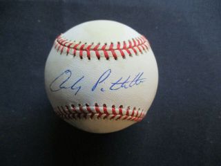 Andy Pettitte York Yankees Auto Signed Rawlings Al Gene Budig Baseball