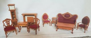 Dollhouse Miniature 1:12 Vintage Living Room Parlor Set