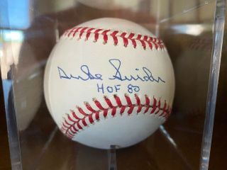 Dodgers Hall Of Famer Duke Snider Signed Baseball With Hof 80 - Jsa Authentic