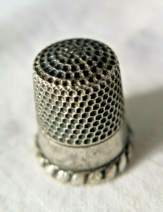 Antique Vtg Mkd Ketcham & Mcdougall Sterling Silver Sewing Thimble Size 6