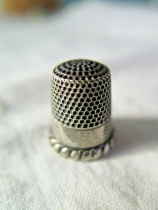 Antique Vtg MKD Ketcham & McDougall Sterling Silver Sewing Thimble Size 6 2