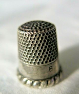 Antique Vtg MKD Ketcham & McDougall Sterling Silver Sewing Thimble Size 6 3