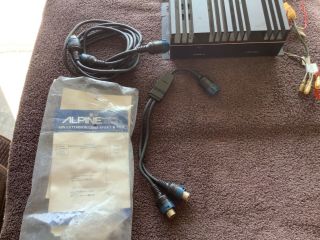 Vintage Old School Alpine 3518 Amp with Y - Splitter and two 4ft Extension Cords 3