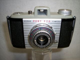 Vintage Camera Kodak Pony 828 35mm film 51mm Anaston Lens Leather Case and Flash 3