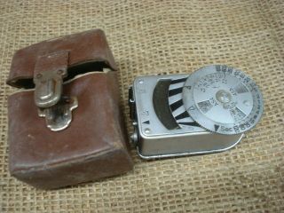 Metraphol Camera Mounted Light Meter,  W Case Vintage