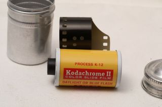 Vintage Kodachrome Ii Color Slide Film 36 Exposures In Metal Canister