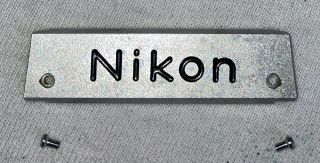 Vintage Metal Face Plate & Mounting Screws For Vintage Nikon F Slr Film Camera