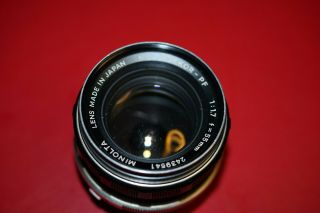 Vintage Konica Minolta MC Rokkor PF 1:17 f=55mm 24395412 Lens 6.  2c 3