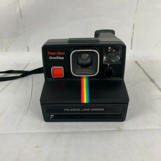Vintage Polaroid Time - Zero Onestep Land Camera Black Rainbow Instant