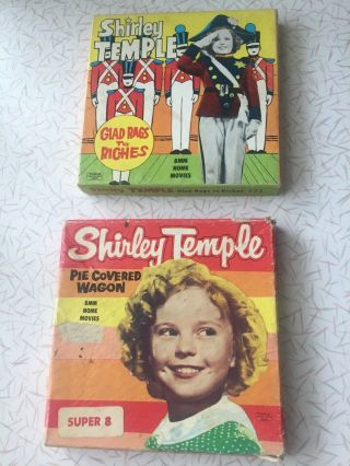 Vintage 8mm Movie Reels 8 Shirley Temple - Pie Covered Wagon,  Glad Rags
