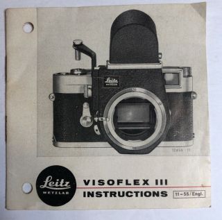 Vintage Leica Leitz Visoflex 3 Instruction Booklet