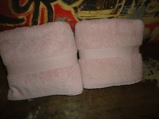 Vintage Ralph Lauren Light Tea Rose Pink (2) Large Bath Towels Set