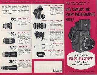 1969 Pamphlet Brochure & Envelope - Kalimar Six Sixty Camera 3