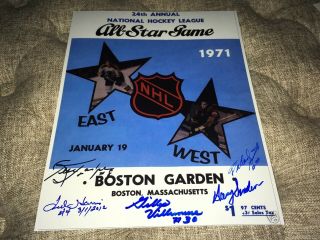 Nhl Hockey All Star Game 1971 Photo 8 " X 10 " Signed By 5 W/our