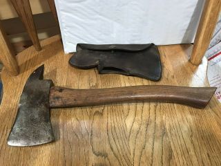 Vintage.  Firemans Personal Axe.  Mann Tool Co.  Usa.  Indian Chief.  W/sheath
